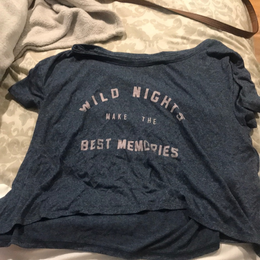 navy blue flowy shirt
